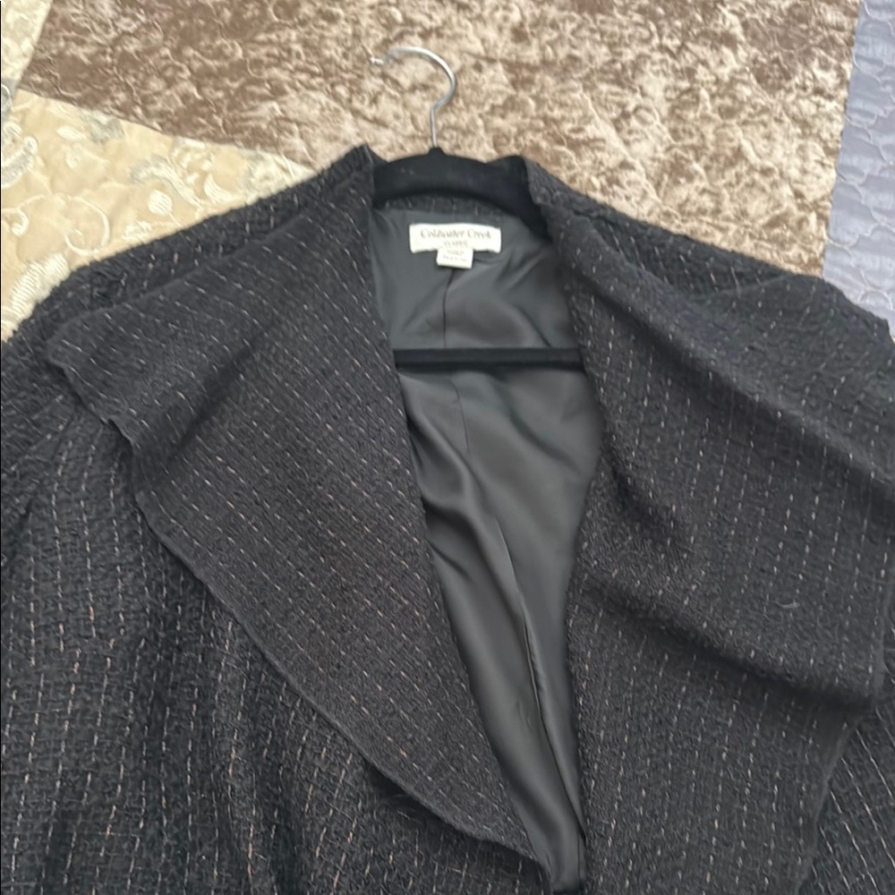 Coldwater Creek Textured Cascading open semi lined Blazer PL
